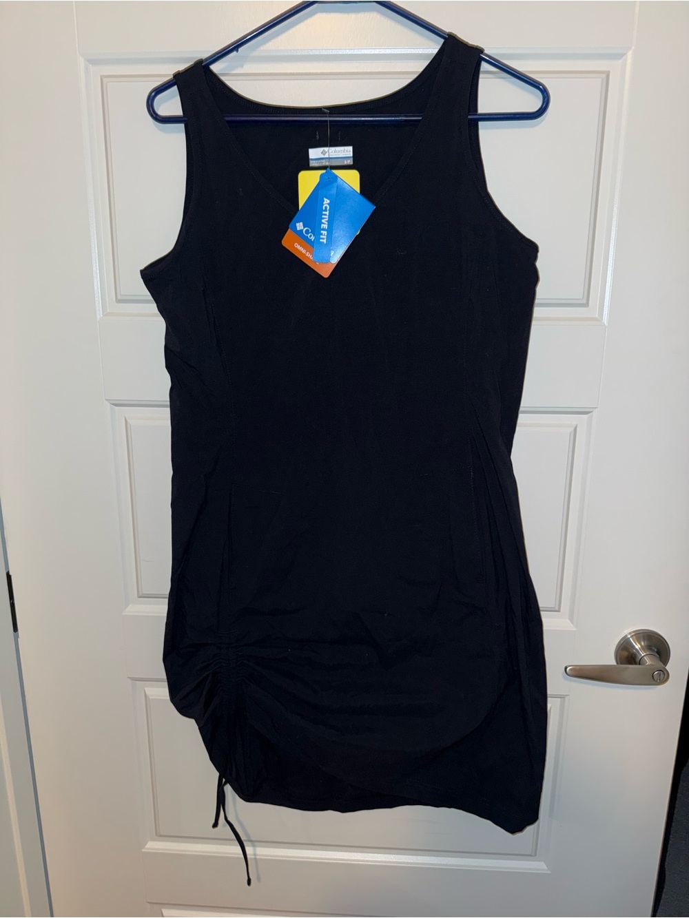 Columbia Black Women's Active Tank Dress with Side Ruched Detail
